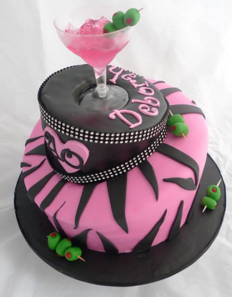 Celebrate Cakes Adult Birthday Cakes - Mat Hatter Birthday Cake in Pink and Black