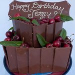 Celebrate Cakes Adult Birthday Cakes chocolate slab and cherry birthday cake