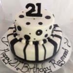 Celebrate Cakes Adult Birthday Cakes - Two tiered black and white cake
