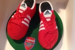 Celebrate Cakes Edible Photo Cakes - 3D Football boots cake with edible photo logos